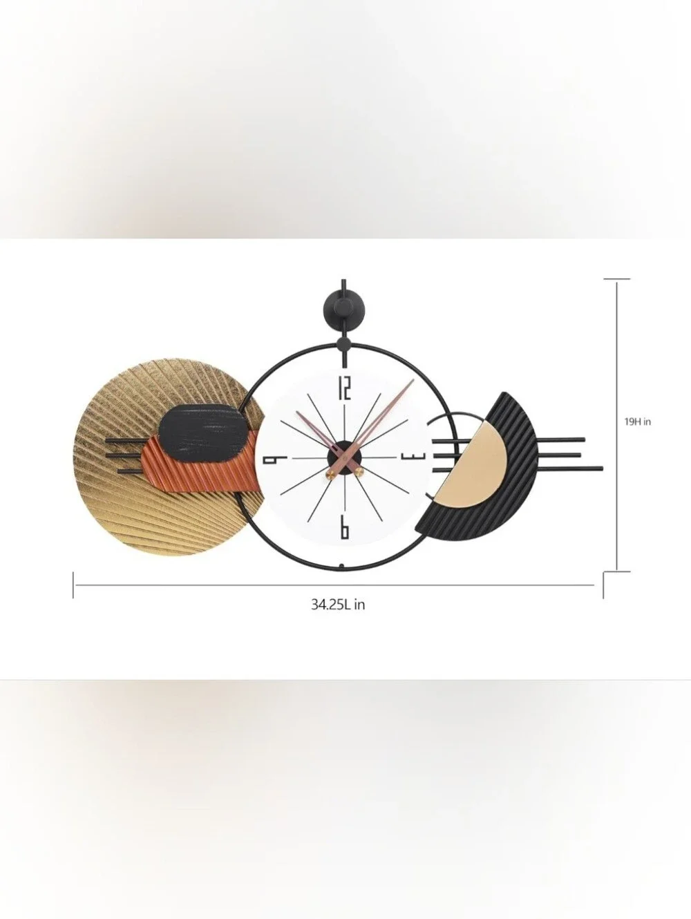 Axaorira 34X19 Inch Large Modern Decorative Wall Clock Silent Non-Ticking